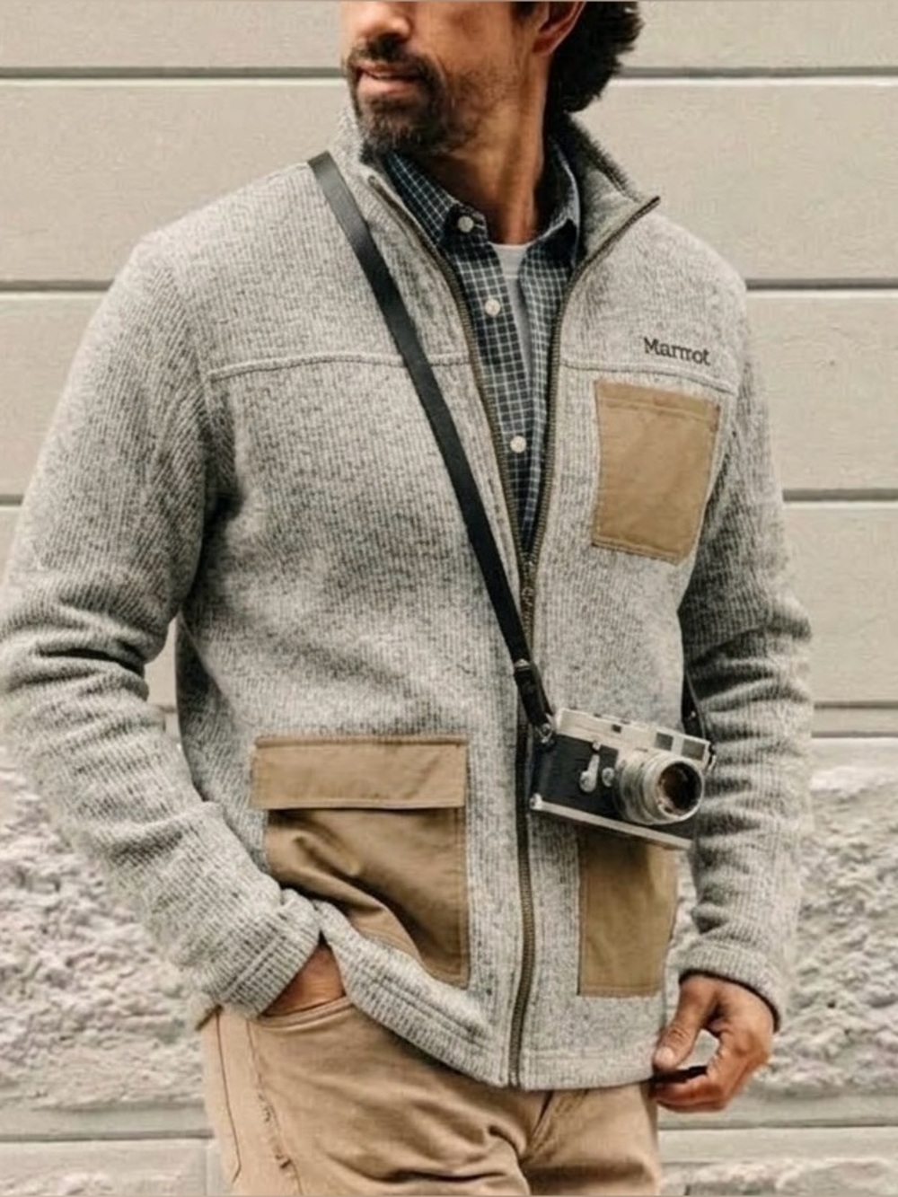 Marmot Utility Gilcrest Full Zip Wool Blend Jacket Oatmeal/Cavern Jacket Medium